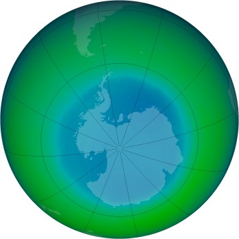 August 1990 monthly mean Antarctic ozone